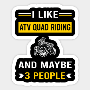 3 People ATV Quad Riding Sticker